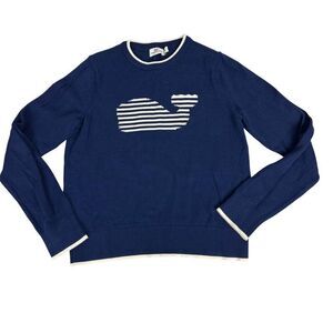 Vineyard Vines Girls Stripe Whale Instarsia Sweater XL /16